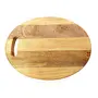 SAHARANPUR HANDICRAFTS SAHARANPUR HANDICRAFTS Oval Wood Cutting Board with Handle - Ideal for Chopping Vegetables and Meat in Kitchen and Dining - Durable and Stylish Brown Design with Convenient Hole, 2 image