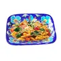 JAIPUR BLUE POTTERY Ceramic Quartz Designer Handmade Pasta/Burger/Maggi Plate 5 Inch (12 cm x 12 cm x 3 cm), 4 image