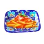 JAIPUR BLUE POTTERY Ceramic Quartz Designer Handmade Pasta/Burger/Maggi Plate 5 Inch (12 cm x 12 cm x 3 cm), 3 image
