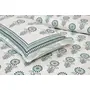 RAJASTHANI PUPPETS Oblique Decoration Green Cotton Double Bedsheet Cotton Fabric, 5 image