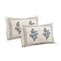 RAJASTHANI PUPPETS Launch Bouquet Beveled Blue Cotton Double Bedsheet, 2 image