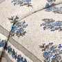 RAJASTHANI PUPPETS Launch Bouquet Beveled Blue Cotton Double Bedsheet, 3 image