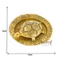 RAJASTHANI METAL HANDICRAFTS Gold Plated Kachua Plate Feng Shui Tortoise On Plate Metal Turtle Gift for Decoration (16x16CM), 5 image