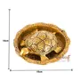 RAJASTHANI METAL HANDICRAFTS Gold Plated Kachua Plate Feng Shui Tortoise On Plate Metal Turtle Decorative Gift (10x10CM), 4 image