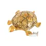 RAJASTHANI METAL HANDICRAFTS Gold Plated Kachua Plate Feng Shui Tortoise On Plate Metal Turtle Decorative Gift (10x10CM), 2 image