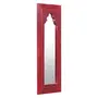 WOOD CRAFTS OF RAJASTHAN Minaret Vintage Distressed Wooden Mirror Frame (Red), 4 image