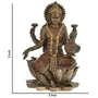 WOOD CRAFTS OF RAJASTHAN Copper Laxmi Maa Statue Sitting on Kamal God Idol || Gift for Clients Customers Family & Friends Home Office Thank You Gift House Warming New Year Promotion Gift, 2 image