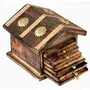 WOOD CRAFTS OF RAJASTHAN Wooden Antique Beautiful Design Hut Design Tea Coffee Coaster Set || Gift for Housewives Family & Friends Home Office House Warming New Year || Best for Personal use, 4 image