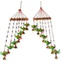 WOOD CRAFTS OF RAJASTHAN Multicolor Parrots Wall Hanging Wind Chime || Gift for Clients Customers Family & Friends Home Office Thank You Gift House Warming New Year Promotion Gift, 4 image