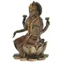 WOOD CRAFTS OF RAJASTHAN Copper Laxmi Maa Statue Sitting on Kamal God Idol || Gift for Clients Customers Family & Friends Home Office Thank You Gift House Warming New Year Promotion Gift, 4 image