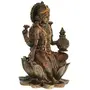 WOOD CRAFTS OF RAJASTHAN Copper Laxmi Maa Statue Sitting on Kamal God Idol || Gift for Clients Customers Family & Friends Home Office Thank You Gift House Warming New Year Promotion Gift, 5 image