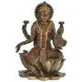 WOOD CRAFTS OF RAJASTHAN Copper Laxmi Maa Statue Sitting on Kamal God Idol || Gift for Clients Customers Family & Friends Home Office Thank You Gift House Warming New Year Promotion Gift, 6 image