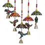 WOOD CRAFTS OF RAJASTHAN Multicolor Parrots Wall Hanging with Bells || Gift for Clients Customers Family & Friends Home Office Teachers Gift Thank You Gift House Warming New Year Promotion., 2 image