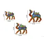 WOOD CRAFTS OF RAJASTHAN Paper Mache Handcrafted Decorative Camel Showpiece Idols Set of 3 (White-Orange), 2 image