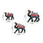 WOOD CRAFTS OF RAJASTHAN Paper Mache Handcrafted Decorative Camel Showpiece Idols Set of 3 (White-Blue), 4 image