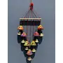WOOD CRAFTS OF RAJASTHAN Wind Chime for Home Home Cotton Door Hanging Wooden Rajasthani Colored Bells Design Handicraft Hand Painted Wooden Wind Chimes Multicolor Wall Dcor (Latkan) for Balcony and Room, 3 image