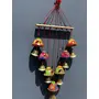 WOOD CRAFTS OF RAJASTHAN Wind Chime for Home Home Cotton Door Hanging Wooden Rajasthani Colored Bells Design Handicraft Hand Painted Wooden Wind Chimes Multicolor Wall Dcor (Latkan) for Balcony and Room, 4 image