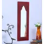 WOOD CRAFTS OF RAJASTHAN Minaret Vintage Distressed Wooden Mirror Frame (Red), 2 image