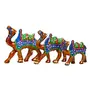 WOOD CRAFTS OF RAJASTHAN Paper Mache Handcrafted Decorative Camel Showpiece Idols Set of 3 (White-Orange), 3 image