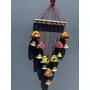 WOOD CRAFTS OF RAJASTHAN Wind Chime for Home Home Cotton Door Hanging Wooden Rajasthani Colored Bells Design Handicraft Hand Painted Wooden Wind Chimes Multicolor Wall Dcor (Latkan) for Balcony and Room, 5 image
