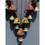 WOOD CRAFTS OF RAJASTHAN Wind Chime for Home Home Cotton Door Hanging Wooden Rajasthani Colored Bells Design Handicraft Hand Painted Wooden Wind Chimes Multicolor Wall Dcor (Latkan) for Balcony and Room, 7 image