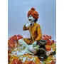 WOOD CRAFTS OF RAJASTHAN Polyresin Big Rajasthani Hookahwala Decor Idol, 3 image