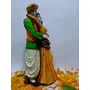 WOOD CRAFTS OF RAJASTHAN Polyresine Rajasthani Village Lovely Couple Idol, 2 image