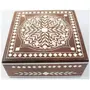 TARAKASHI Handmade Wooden Jewellery Box for Women Wooden Jewel Organizer Storage Box Hand Inlay with Intricate Inlay Gift Items - 6 inches square Medium size (Brown), 4 image
