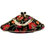 RAJASTHANI GOTA  PATTI PRODUCTS RAJASTHANI GOTA  PATTI PRODUCTS Rajasthani Style Silk Potli Velvet with Gota Patti Purse Handbag (Black), 4 image
