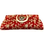 RAJASTHANI GOTA  PATTI PRODUCTS Velvet and Silk Jaipuri Clutch Handmade Handbag (Red Yellow), 6 image