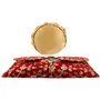 RAJASTHANI GOTA  PATTI PRODUCTS Velvet and Silk Jaipuri Clutch Handmade Handbag (Red Yellow), 3 image
