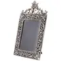 CHURU SILVERWARE Handicraft White Metal Table Photo Frame Antique Silver Victorian Style with Floral Hand Craving, 2 image