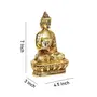 Buddha Idol Statue Metal Gold Plated Lord Blessing Buddha Idols Showpiece for Home Decor Living Room Table Top Garden Diwali Decoration Items & Gifting, 5 image