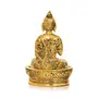 Buddha Idol Statue Metal Gold Plated Lord Blessing Buddha Idols Showpiece for Home Decor Living Room Table Top Garden Diwali Decoration Items & Gifting, 4 image