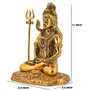 CHURU SILVERWARE Handicraft Aluminium Shiva Idol Shiv Ji Statue Shiv ji Big Idol (Gold), 5 image