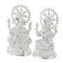 CHURU SILVERWARE Laxmi Ganesha Idol Laxmi Ganesh ji murti for Home Temple & Decor Laxmi Ganesha murti in Metal, 4 image