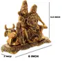 CHURU SILVERWARE Metal Shiva Parvati Idol Gold 1 Piece, 6 image