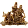CHURU SILVERWARE Metal Shiva Parvati Idol Gold 1 Piece, 2 image
