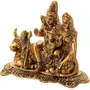 CHURU SILVERWARE Metal Shiva Parvati Idol Gold 1 Piece, 4 image