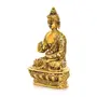 Buddha Idol Statue Metal Gold Plated Lord Blessing Buddha Idols Showpiece for Home Decor Living Room Table Top Garden Diwali Decoration Items & Gifting, 2 image