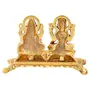 CHURU SILVERWARE Handicraft Laxmi Ganesh Idol - Decorative Platter with diys - Laxmi Ganesh Idol - Showpiece - Unique Gifts (15 cm x 10 cm x 10 cm Gold), 3 image
