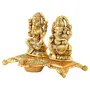 CHURU SILVERWARE Handicraft Laxmi Ganesh Idol - Decorative Platter with diys - Laxmi Ganesh Idol - Showpiece - Unique Gifts (15 cm x 10 cm x 10 cm Gold), 2 image