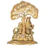 CHURU SILVERWARE White Metal Radha Krishan Sitting Idol (13 cm x 7 cm x 19 cm Gold), 4 image