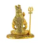 CHURU SILVERWARE Handicraft Aluminium Shiva Idol Shiv Ji Statue Shiv ji Big Idol (Gold), 4 image