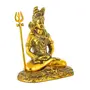 CHURU SILVERWARE Handicraft Aluminium Shiva Idol Shiv Ji Statue Shiv ji Big Idol (Gold), 3 image