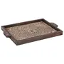 CHURU SILVERWARE Handicraft Handcrafted Brown Wooden Tray Serving Tray for Utility and Table Deco- 31 cm x 24 cm x 2.5 cm Brown and Gold, 2 image
