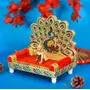 CHURU SILVERWARE Handicraft Laddu Gopal Singhasan with Laddu Gopal/Laddu Gopal Singhasan, 2 image