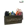 CHURU SILVERWARE Elagante Wooden Organiser or Caddy - Compact - Cutlery Holder or Pen Stand or Stationery Organiser or Desktop Organiser, 6 image
