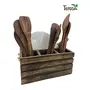 CHURU SILVERWARE Rustic Wooden Kitchen Organiser or Caddy - Grande - Cutlery Holder or Dining Organiser, 5 image