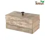 CHURU SILVERWARE Rustic Wooden Bread Box with Lid Multi-utility Box or Storage Box or Basket, 2 image